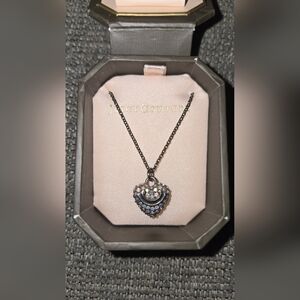 Juicy Couture dark grey Heart Pendant Necklace